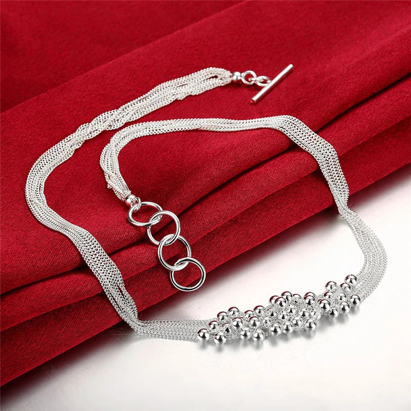 Small Silver Grapes Necklace