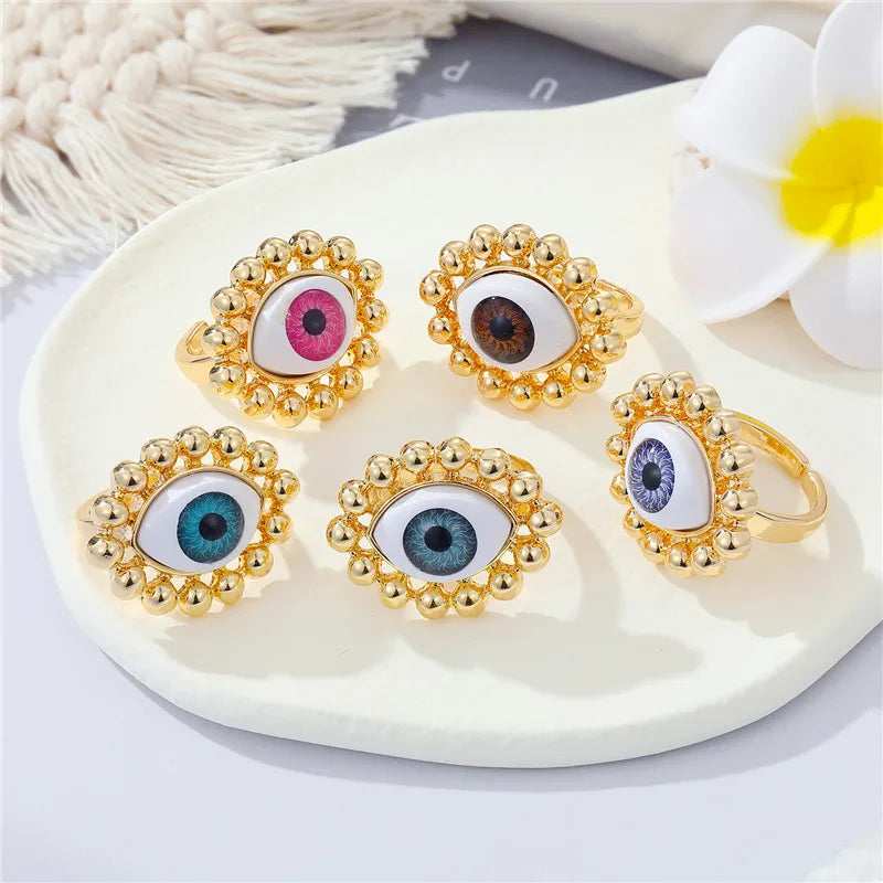 Colored Turkish Evil Eye Rings