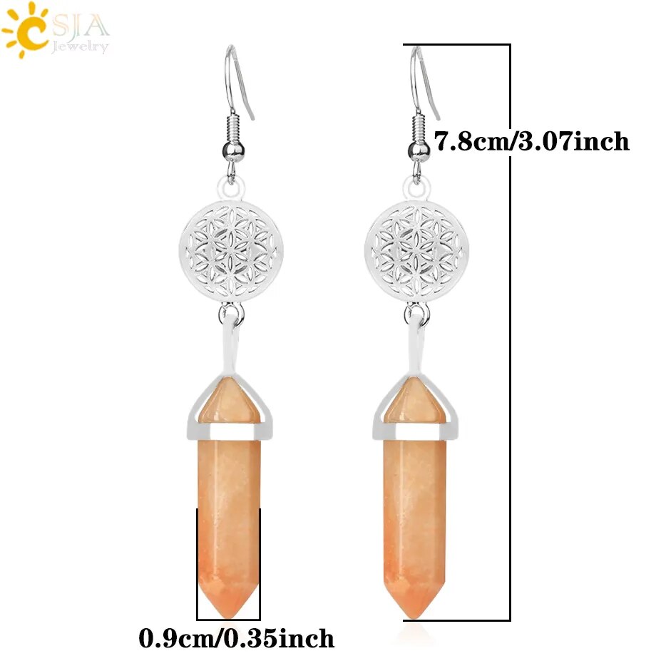 Natural Stone Crystal Earrings (26 colors)