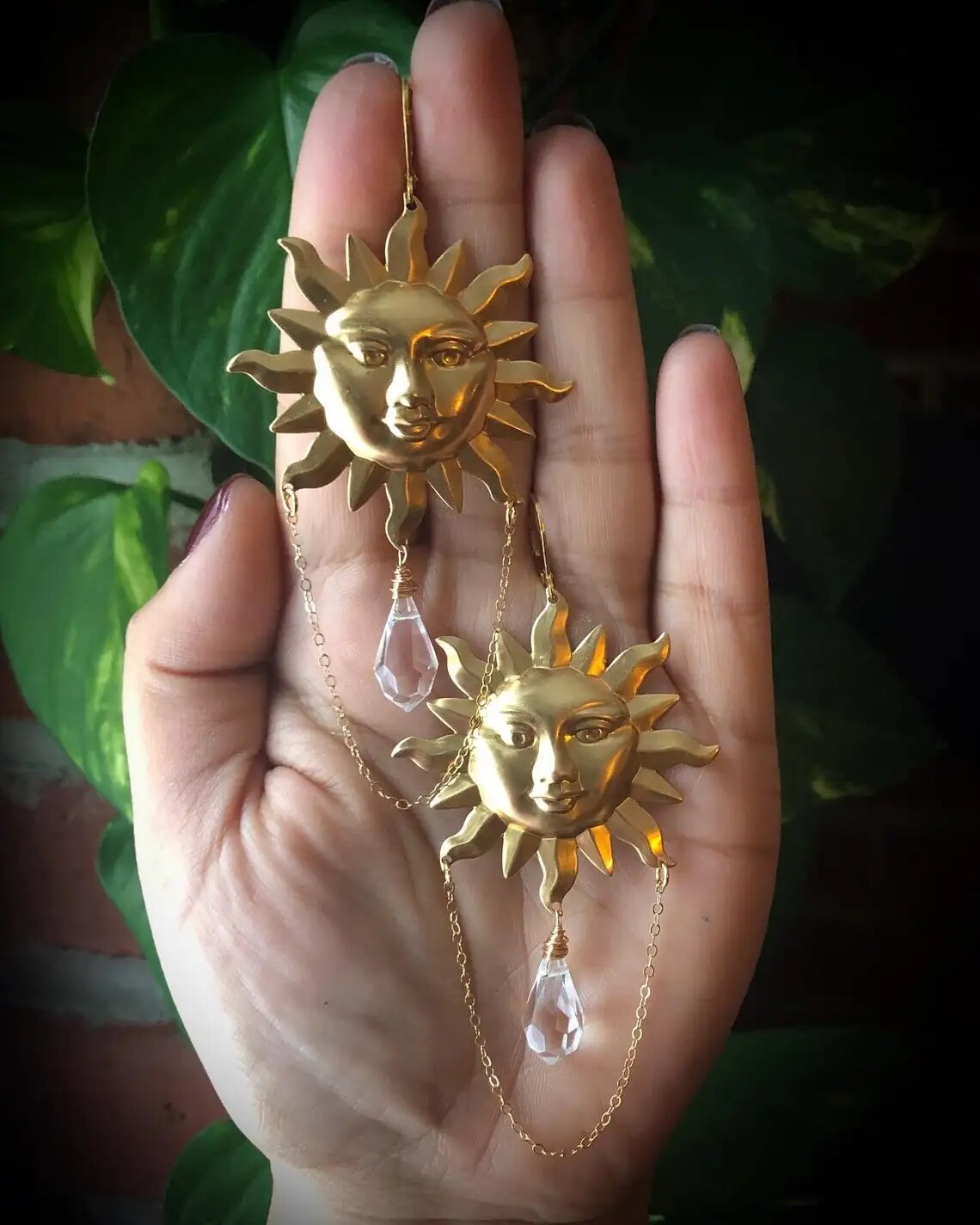 Sun Goddess Crystal Earrings