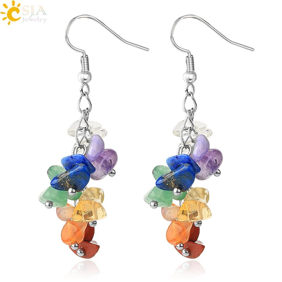 Natural Chipped Stone Earrings (12 colors)