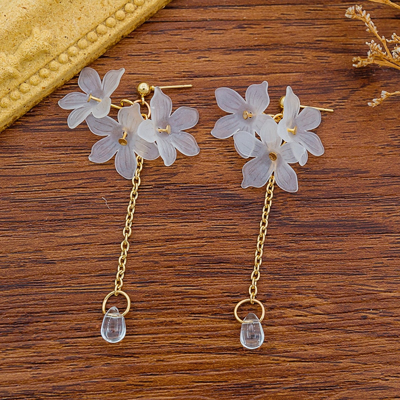 Resin Flower Drop Earrings (34 styles)