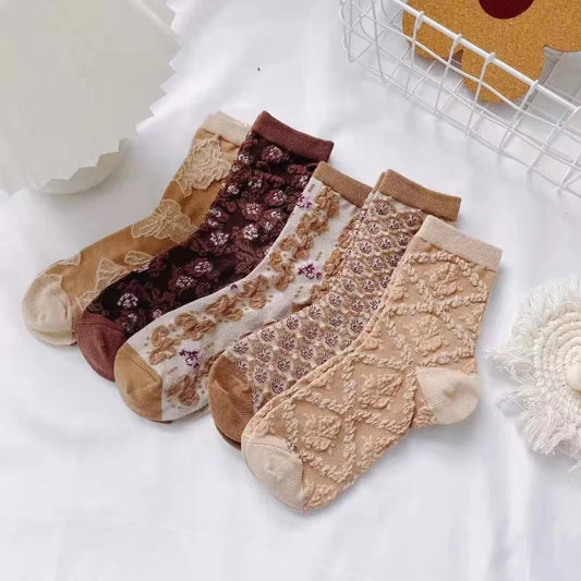 Pretty Brown Socks (5 styles)