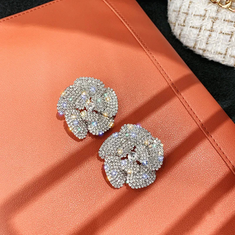 Full Rhinestone Stud Earrings