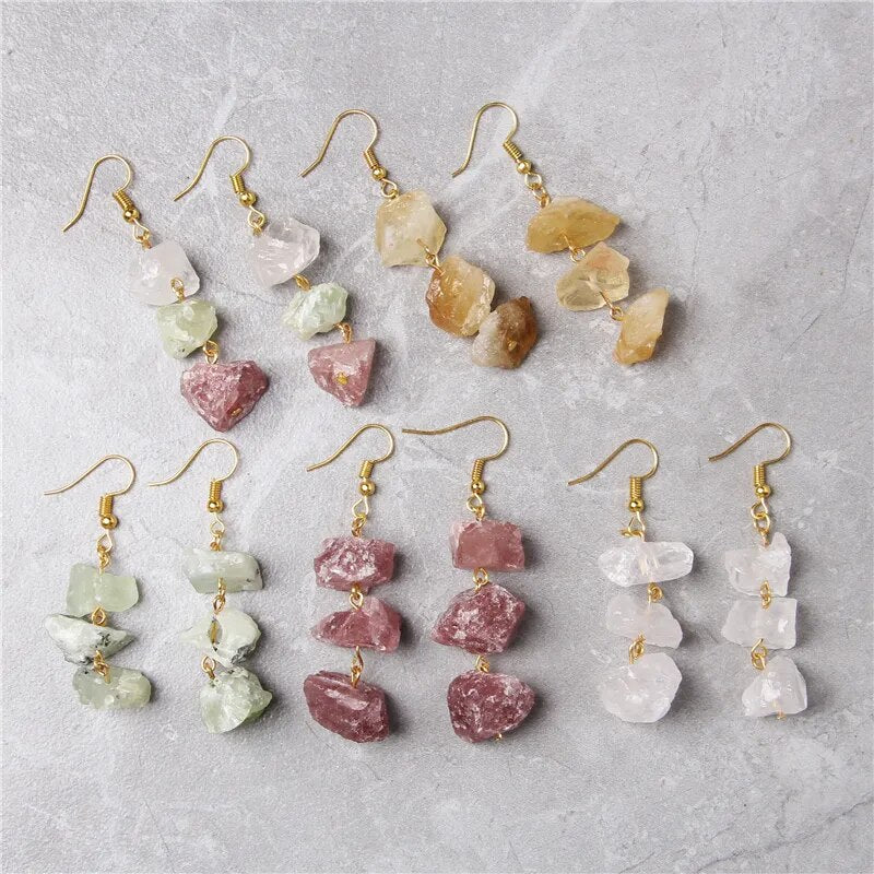 Natural Crystal Earrings (10 options)