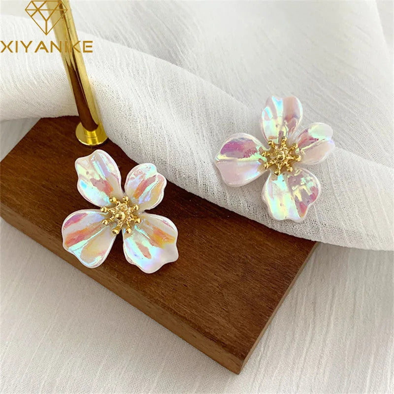 CLEARANCE! Iridescent Flower Earrings