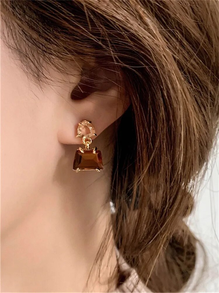 Brown Crystal Earrings (2 styles)