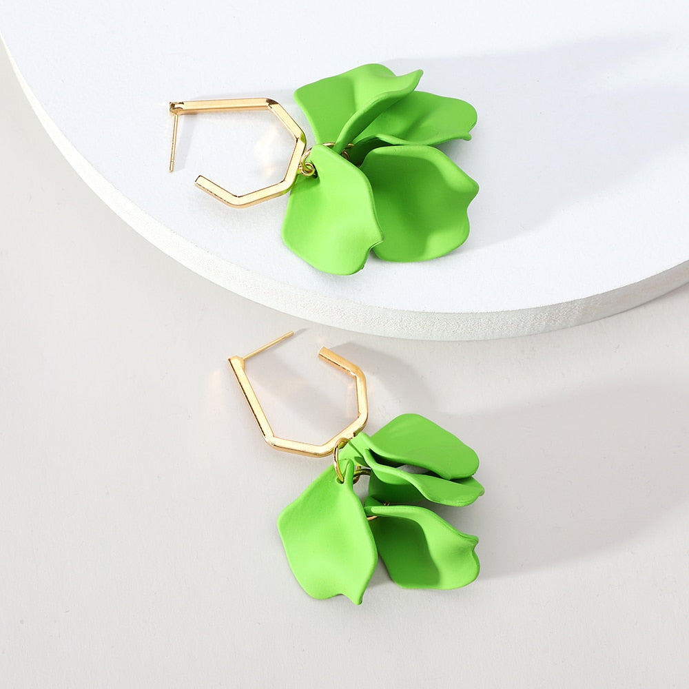 Long/Short Acrylic Flower Petals Dangle Earrings (40 Styles)