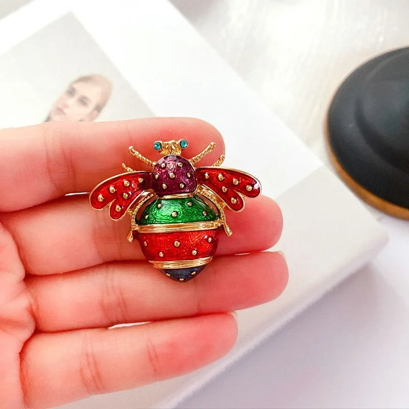 Colorful Enamel Bug Brooches