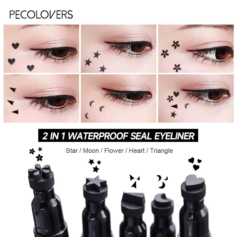 2 In 1 Waterproof Eyeliner Stamps (5 shapes)