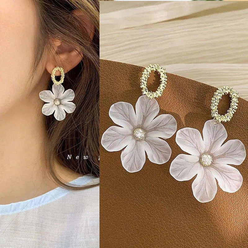 Resin Flower Drop Earrings (34 styles)