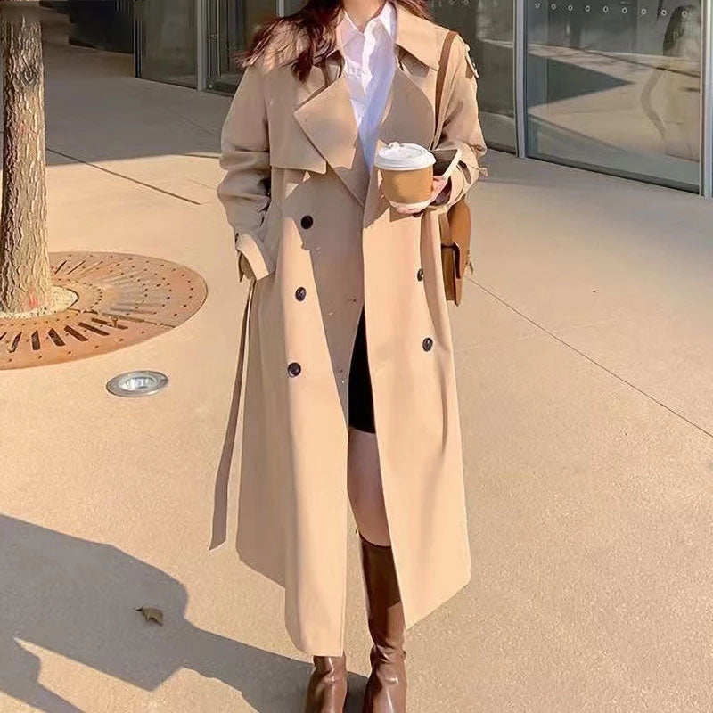 Long Trench Coat (Black/Khaki)