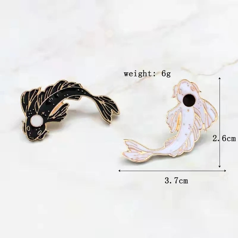 Yin Yang Koi Pins Brooches