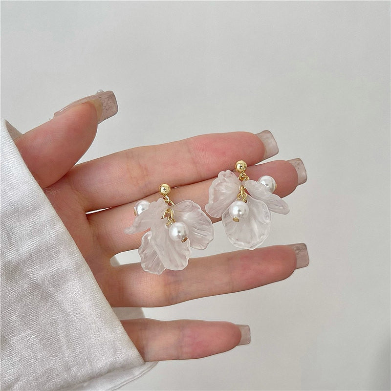 Resin Flower Drop Earrings (34 styles)