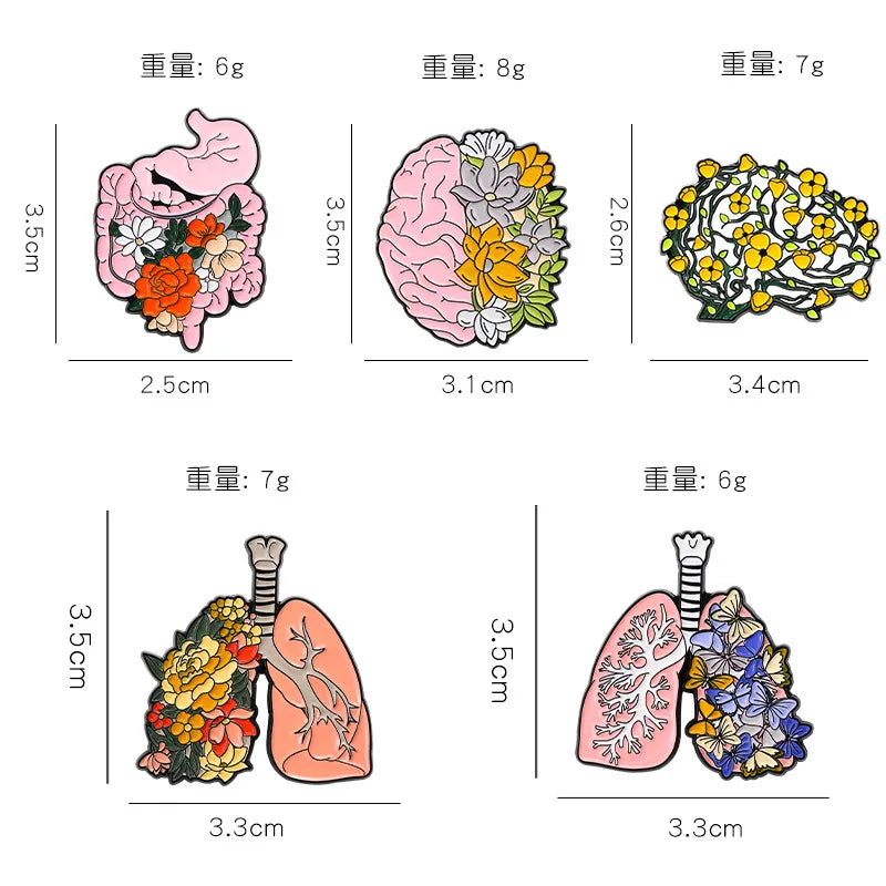 Enamel Flower Organs Brooches