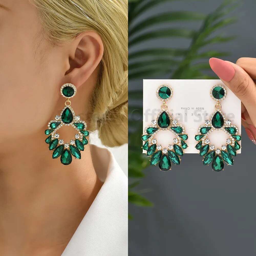 Green LUXURY Crystal Earrings (24 styles)