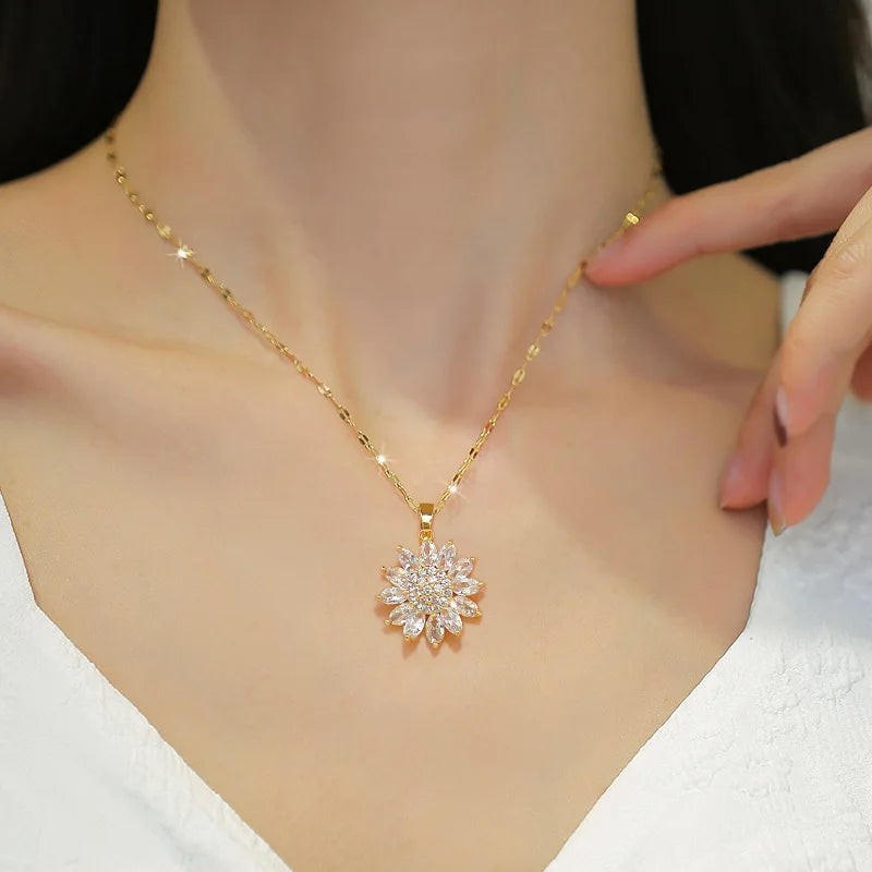 Crystal Sunflower Necklace