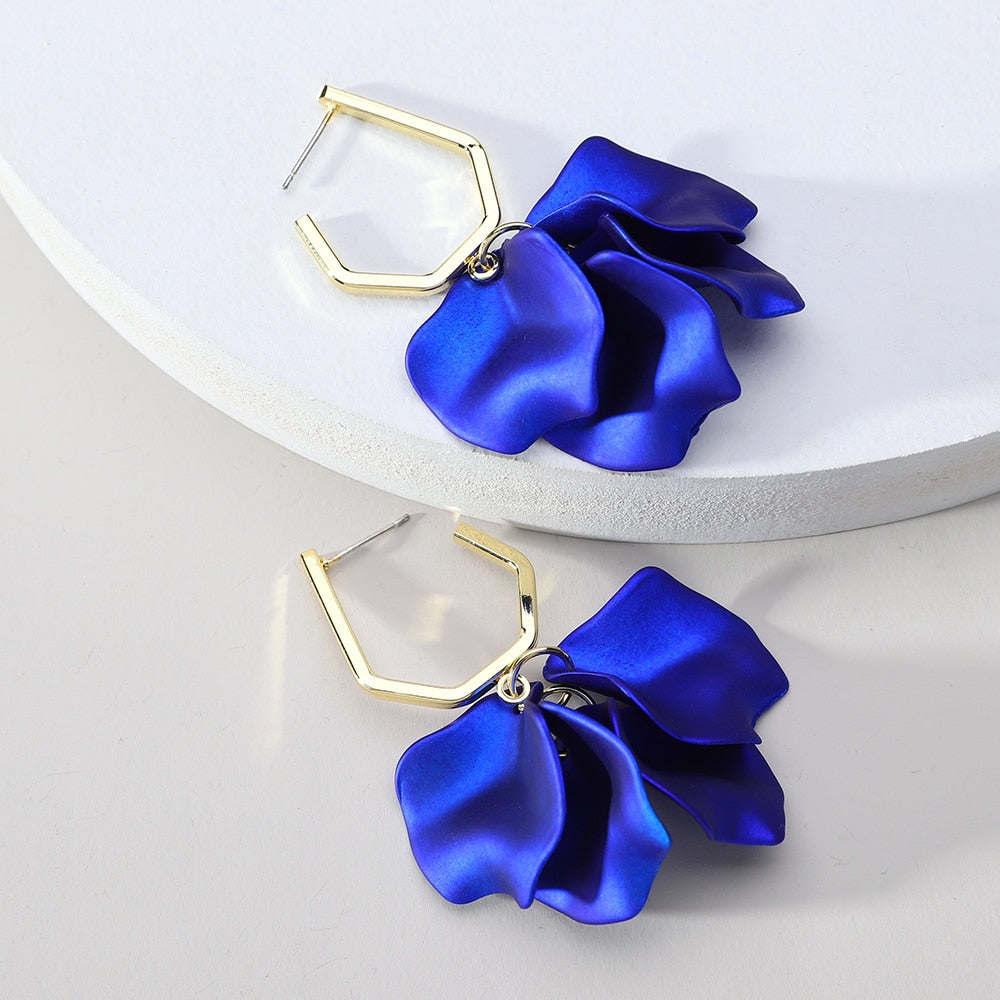 Long/Short Acrylic Flower Petals Dangle Earrings (40 Styles)