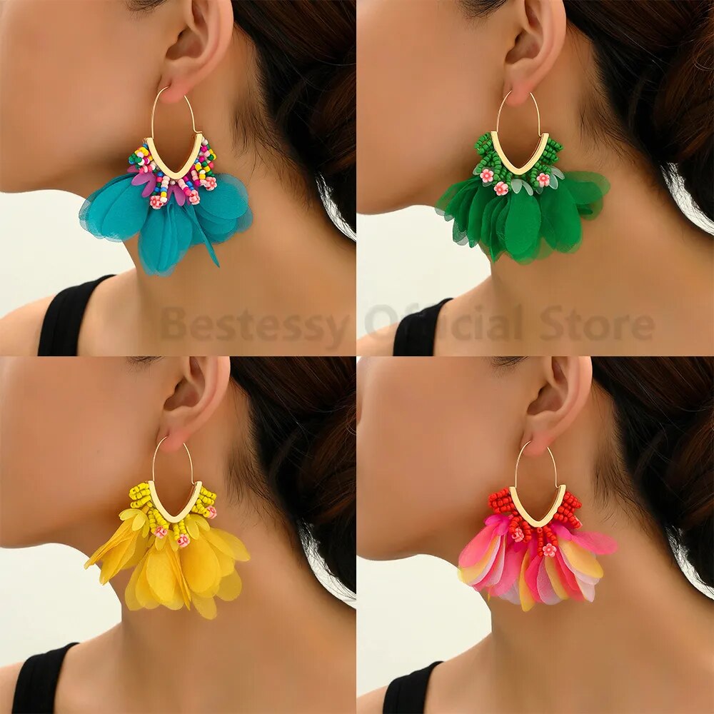 Beads and Petals Earrings (8 colors)