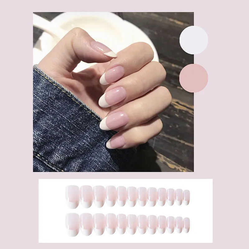 24pcs FUN FRENCH TIPS Press on Nails (28 styles)