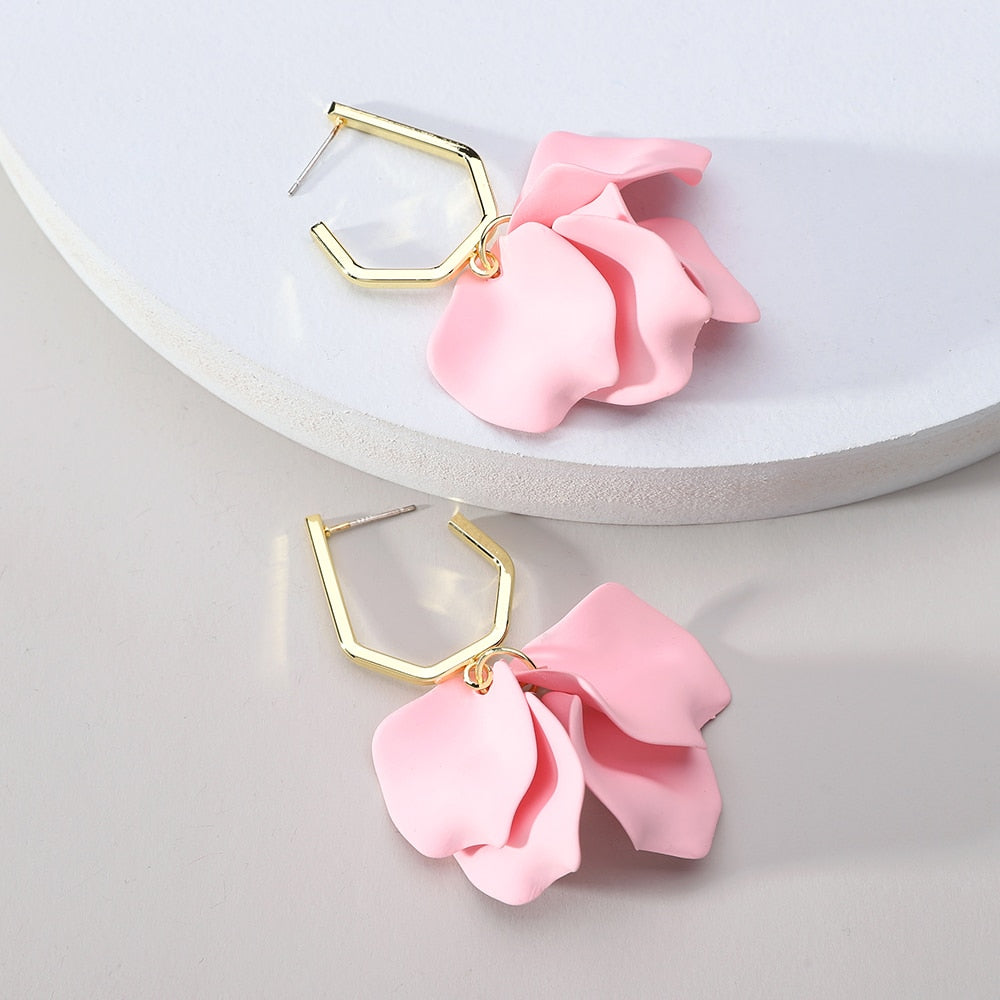 Long/Short Acrylic Flower Petals Dangle Earrings (40 Styles)