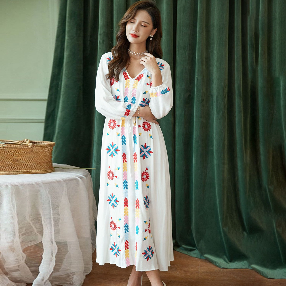 Cotton Embroidered Dress (13 patterns)