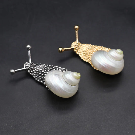 Natural Shell Snail Brooch