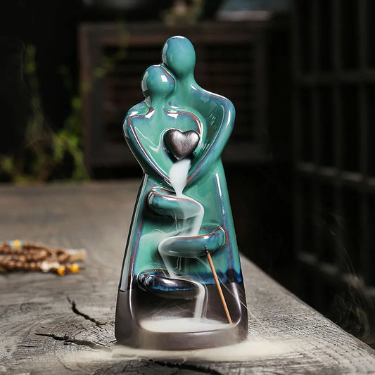 Man and Woman Ceramic Incense Burner