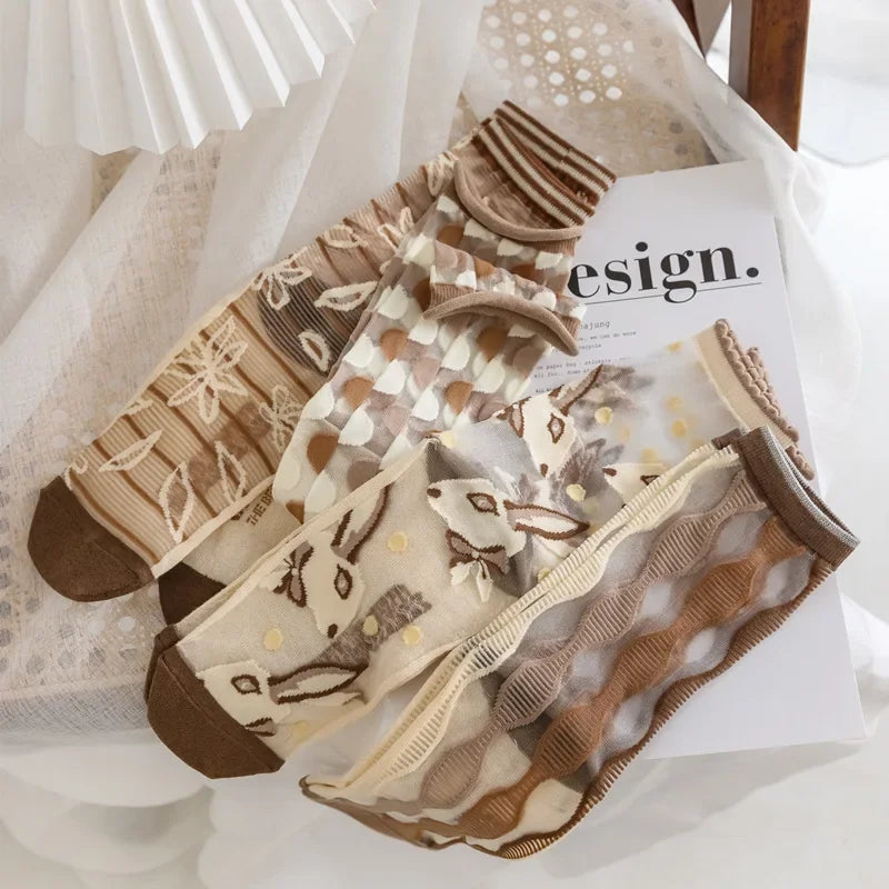 Pretty Transparent Brown Socks (4 options)