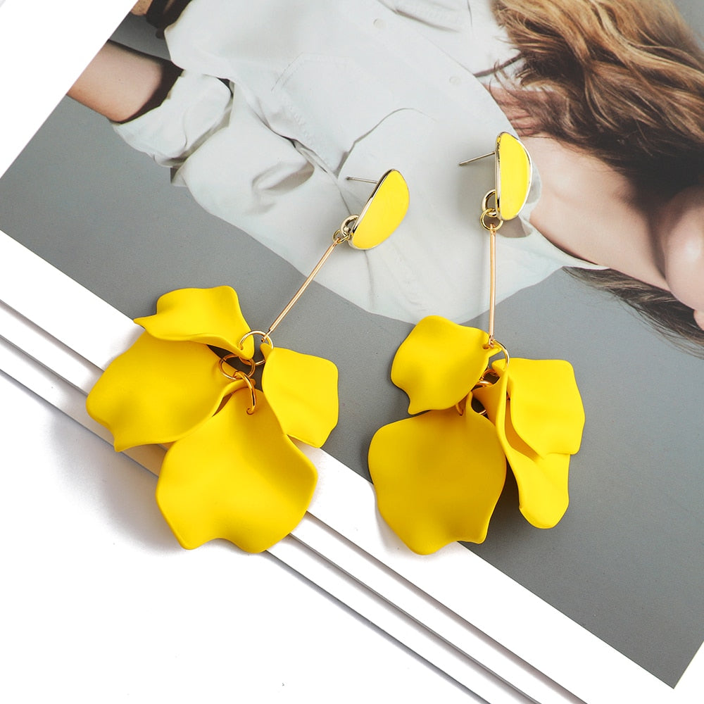 Long/Short Acrylic Flower Petals Dangle Earrings (40 Styles)