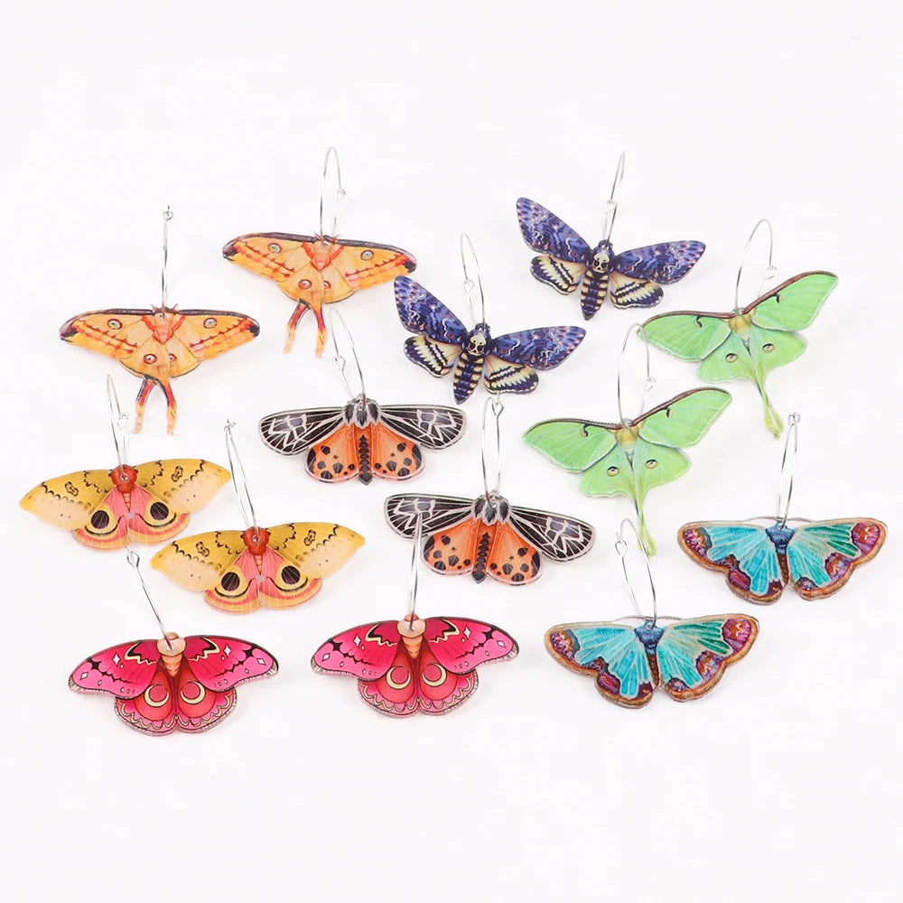 Colorful Moth & Butterfly Earrings