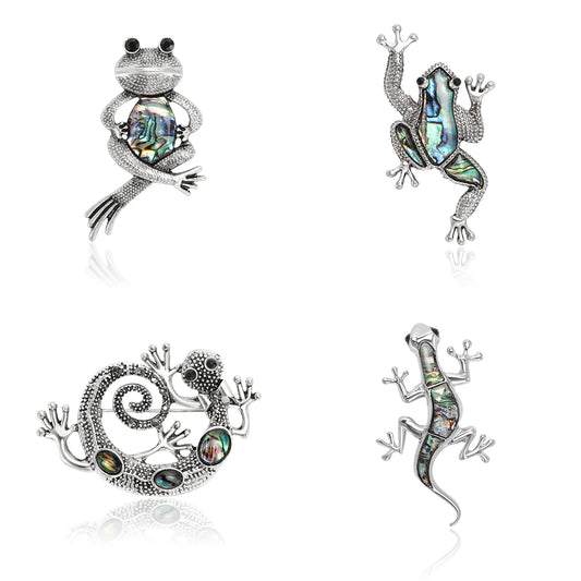 Shell Frog Brooches