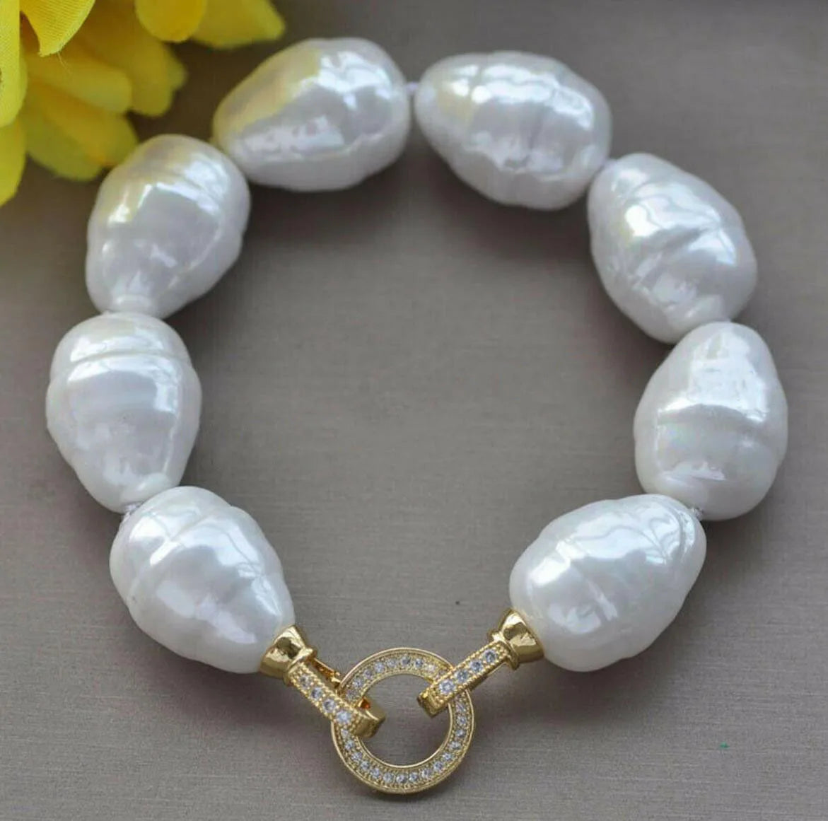 Giant South Sea Natural Pearls Bracelet