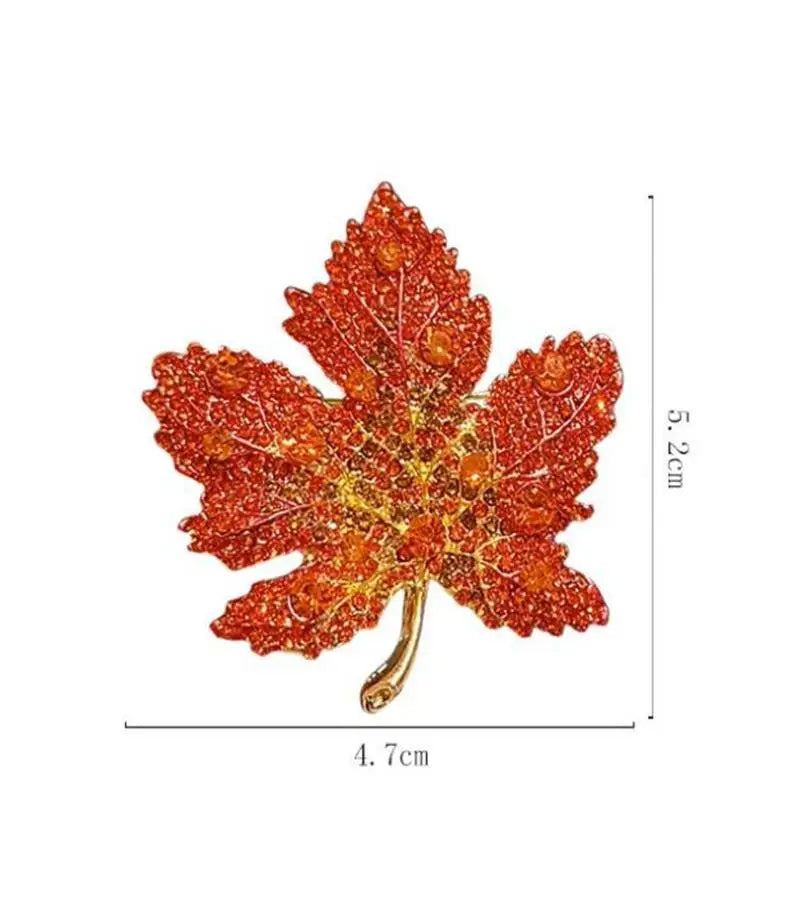 Crystal Maple Leaf Brooches