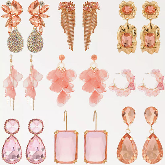 Coral Pink Earrings (40 styles)