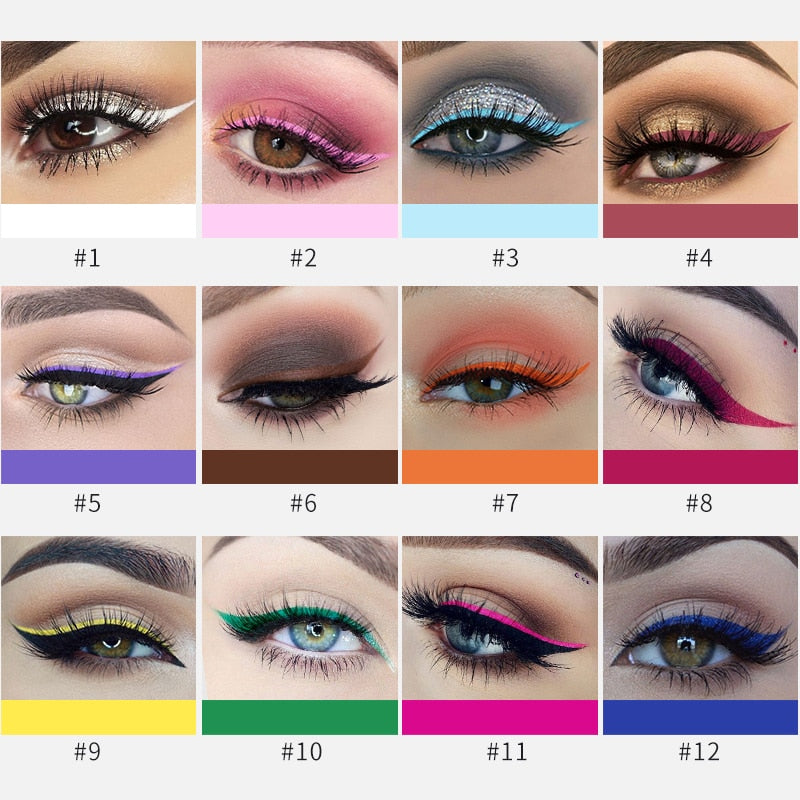 12 Colors Liquid Eyeliner