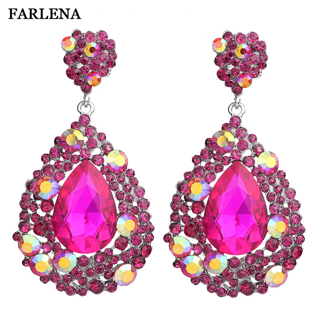 Crystal Water Drop Earrings (19 colors)