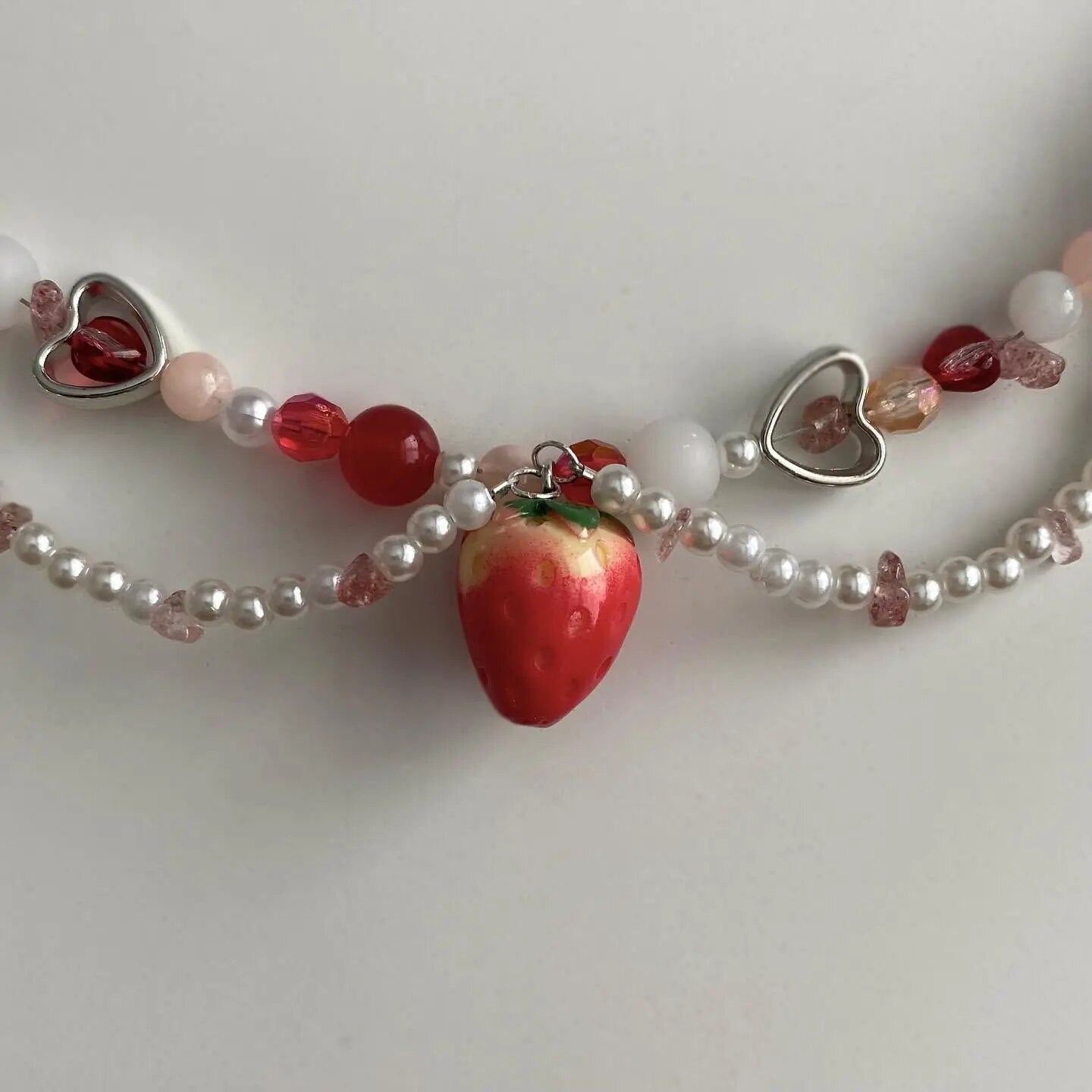 Strawberry Pearls Choker