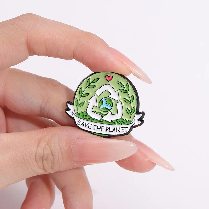 SAVE THE EARTH Enamel Pins Brooches 