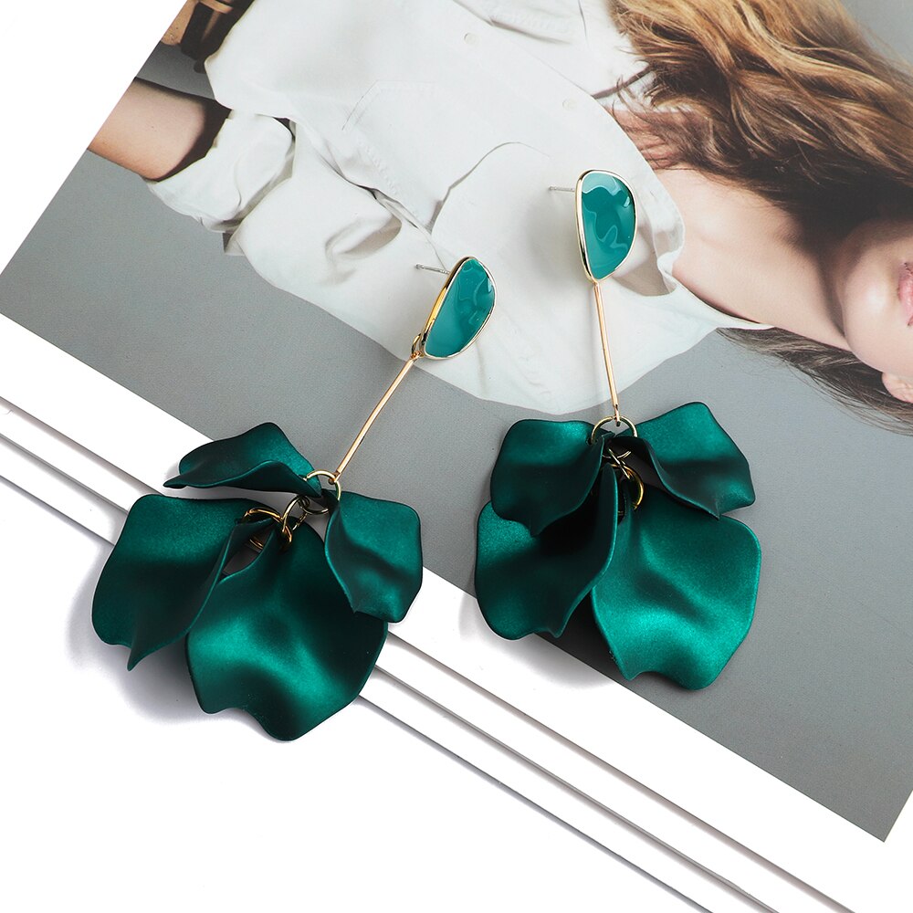 Long/Short Acrylic Flower Petals Dangle Earrings (40 Styles)