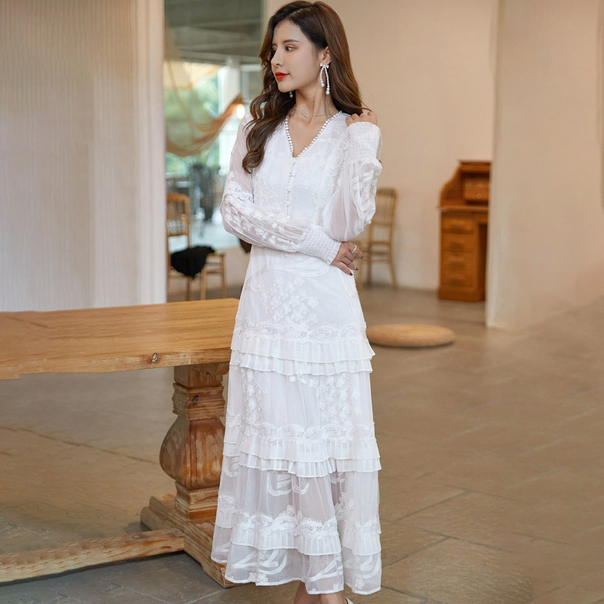 Cotton Embroidered Dress (13 patterns)