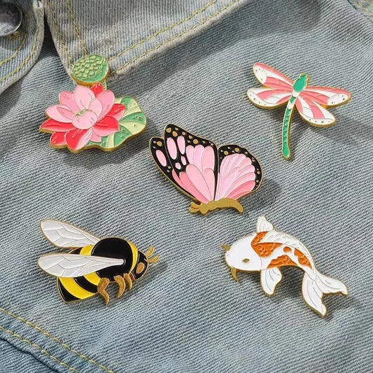 Nature Enamel Brooches