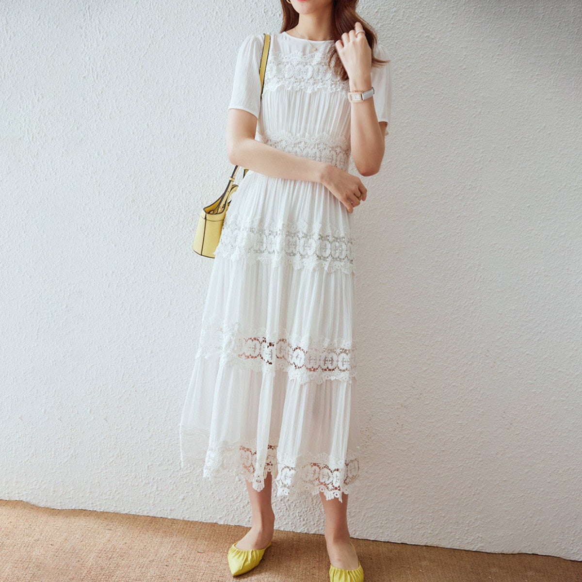 Cotton Embroidered Dress (13 patterns)