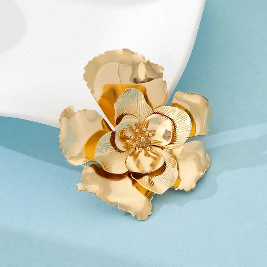 Big Gold Flower Brooch