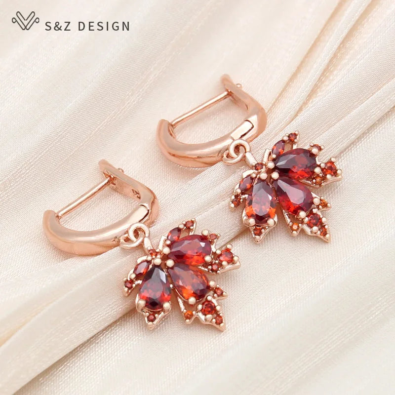 Red Maple Leaf Jewelry Set