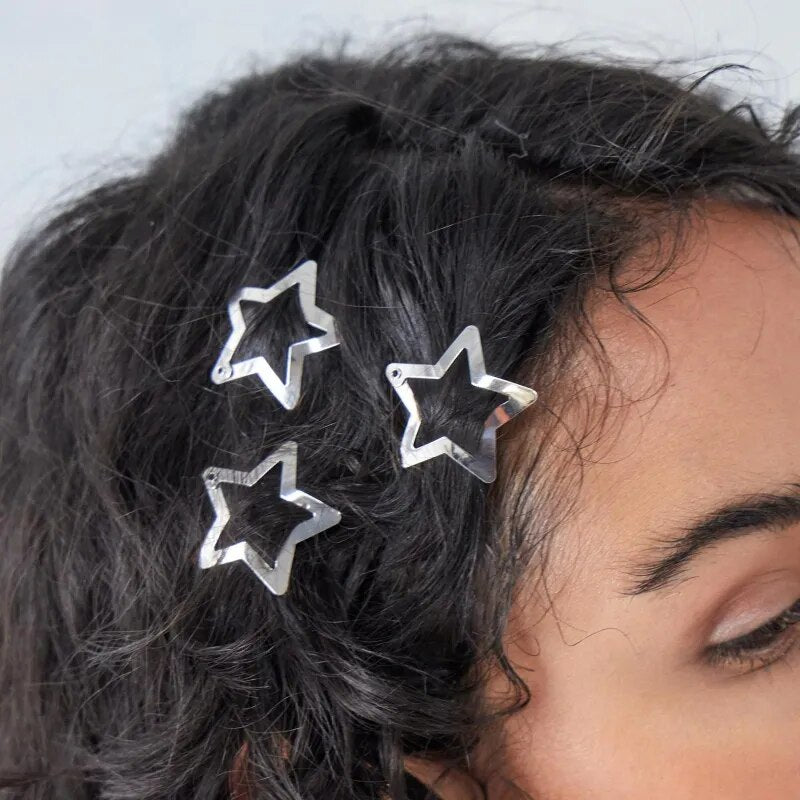 Star Metal Snap Hair Clips