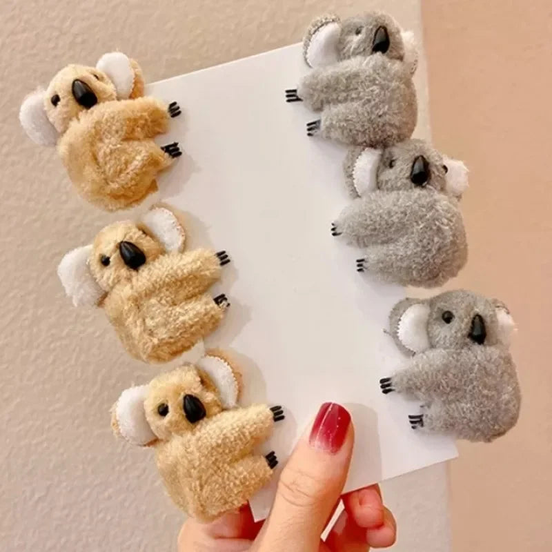 Plush Koala Bear Hair Claw Clips