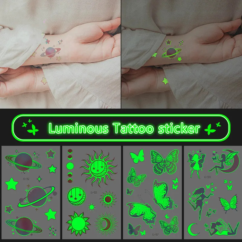 GLOW IN THE DARK Temporary Tattoo (45 options)