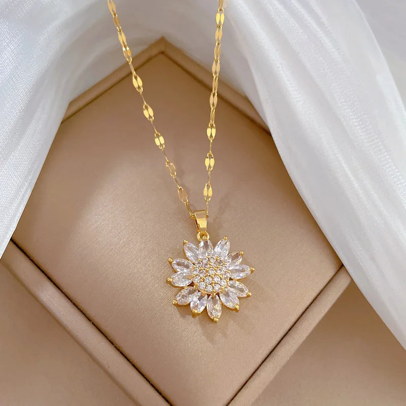 Crystal Sunflower Necklace