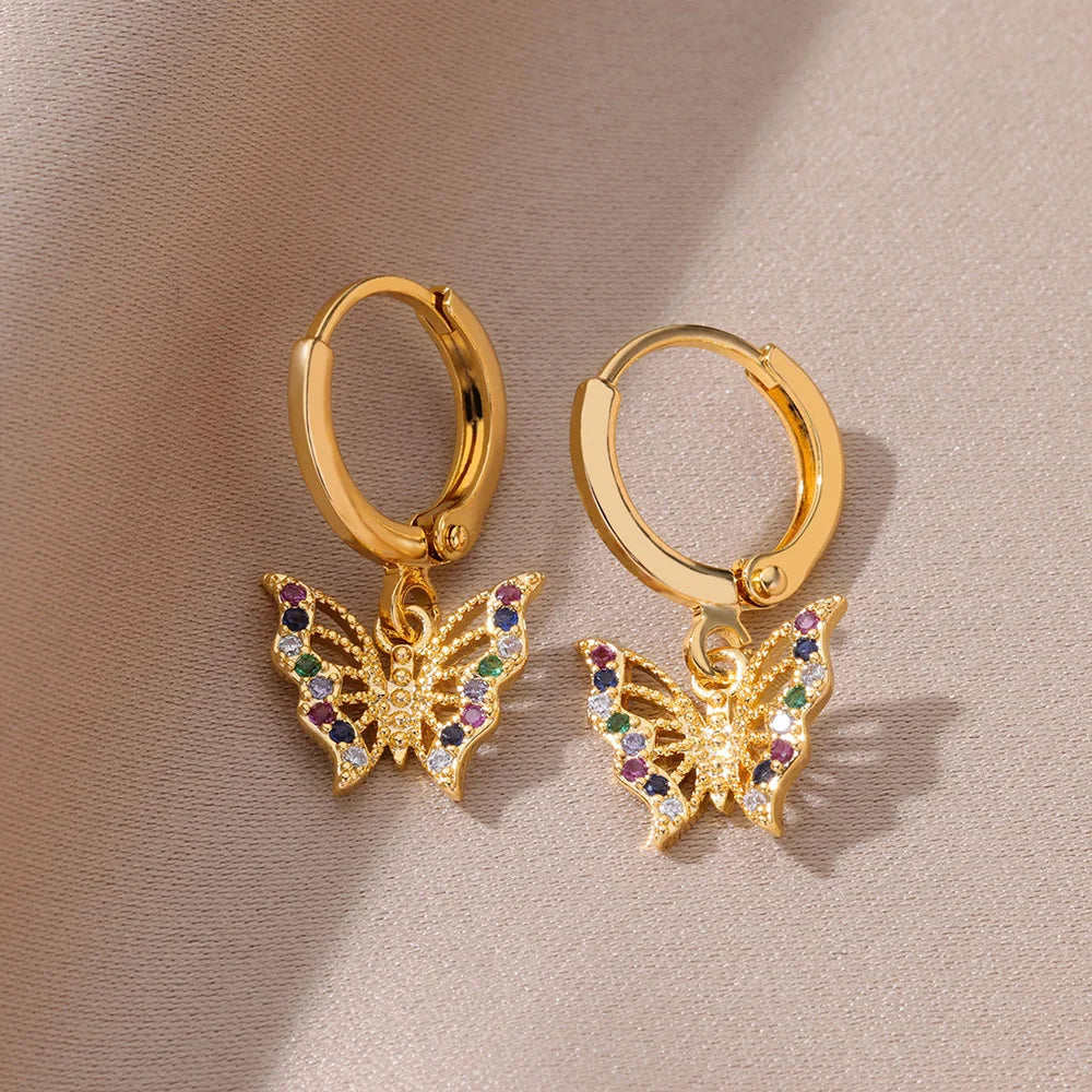 Zircon Butterfly Earrings